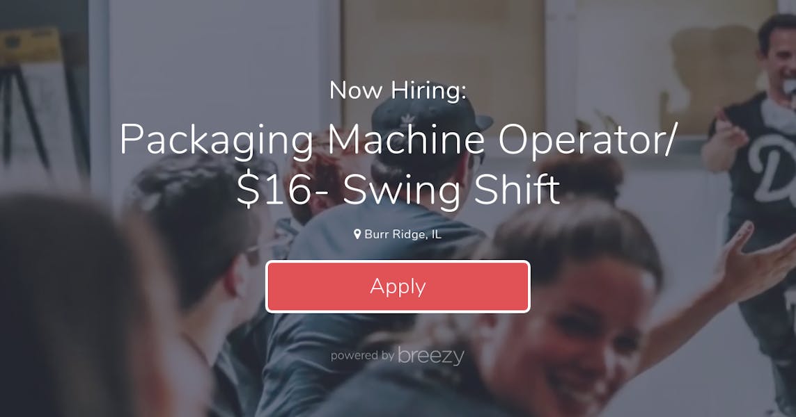 Packaging Machine Operator 16 Swing Shift At Double Good