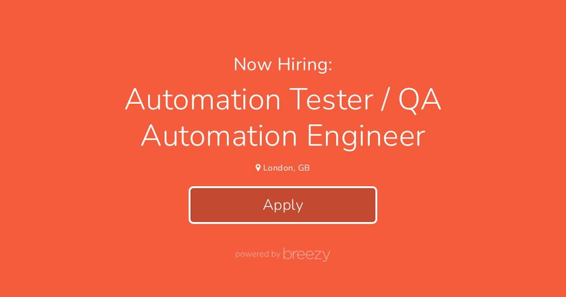 Automation Tester / QA Automation Engineer at Amber Labs