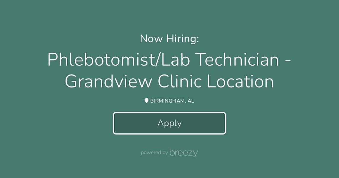 Phlebotomist/Lab Technician Grandview Clinic Location at Alabama Oncology