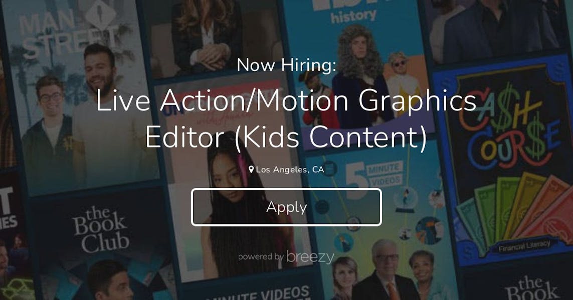 Live Action/Motion Graphics Editor (Kids Content) at PragerU