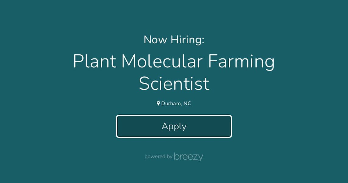 Plant Molecular Farming Scientist at Tiamat Sciences Corp.