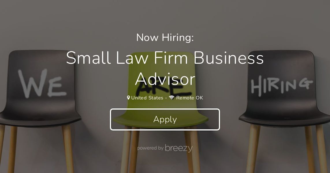 Small Law Firm Business Advisor at How to Manage a Small Law Firm