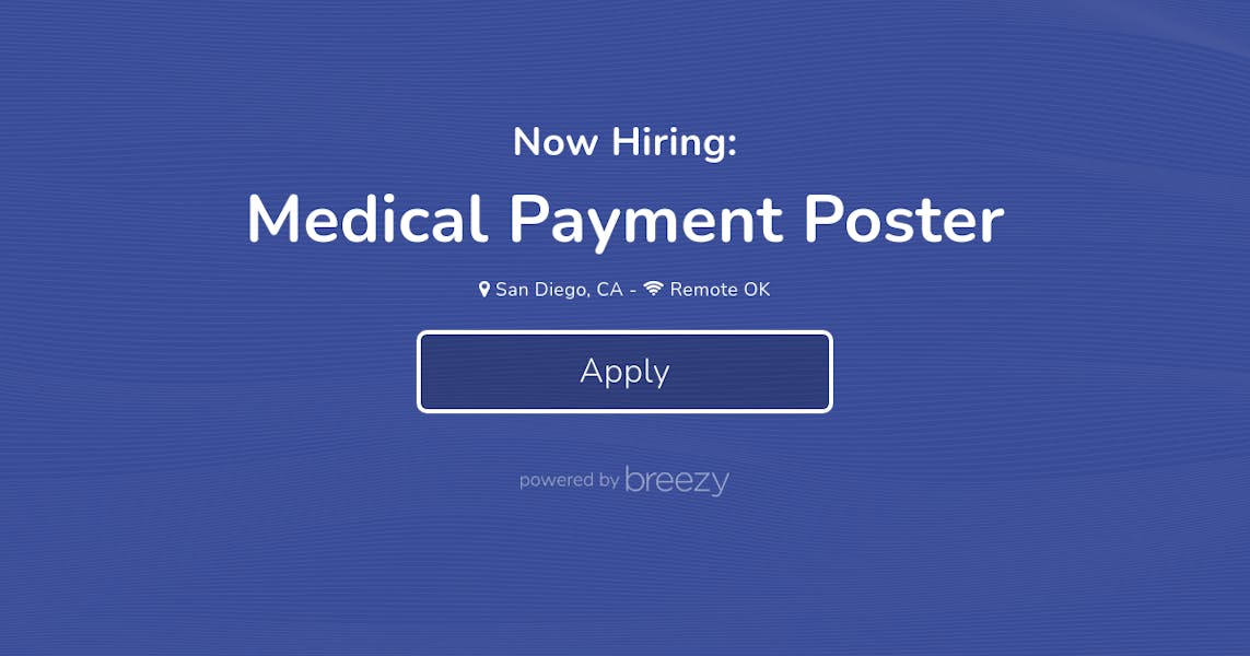 Medical Payment Poster Job Description