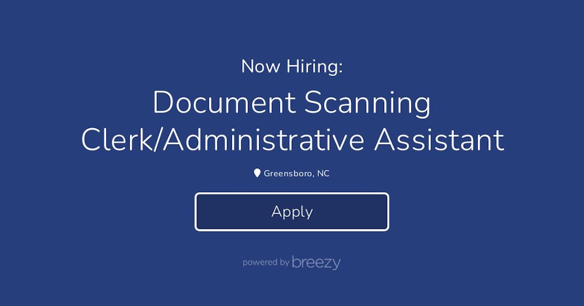 Document Scanning Clerk/Administrative Assistant at Pinnacle