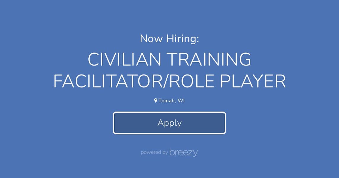 CIVILIAN TRAINING FACILITATOR/ROLE PLAYER at Seventh Dimension