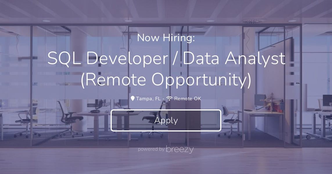 SQL Developer / Data Analyst (Remote Opportunity) at VetsEZ
