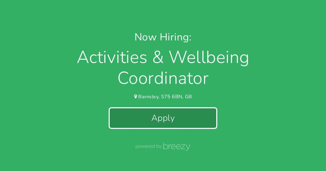Activities & Wellbeing Coordinator at Wood Care Group