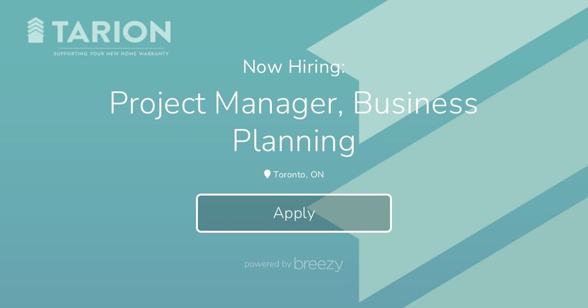 business planning and management tarion