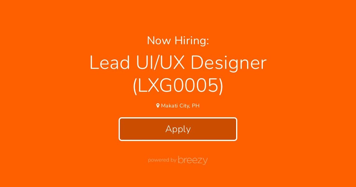 Lead UI/UX Designer (LXG0005) at hammerjack