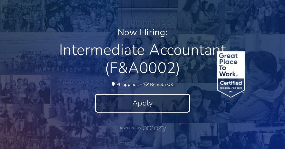 Intermediate Accountant (F&A0002) At Hammerjack