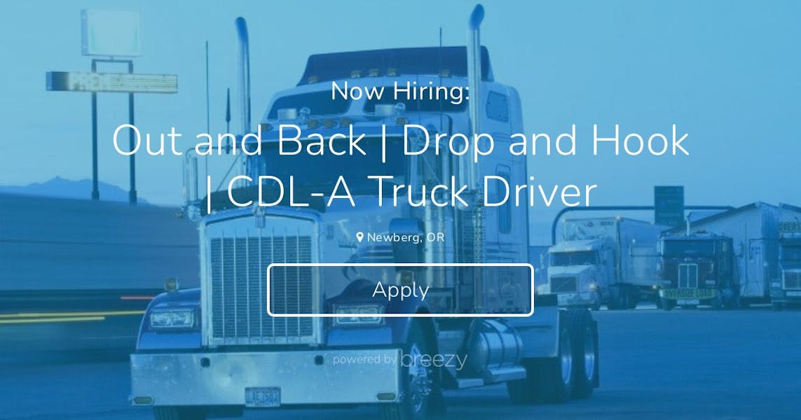 Out and Back Drop and Hook CDLA Truck Driver at KLM Trucking
