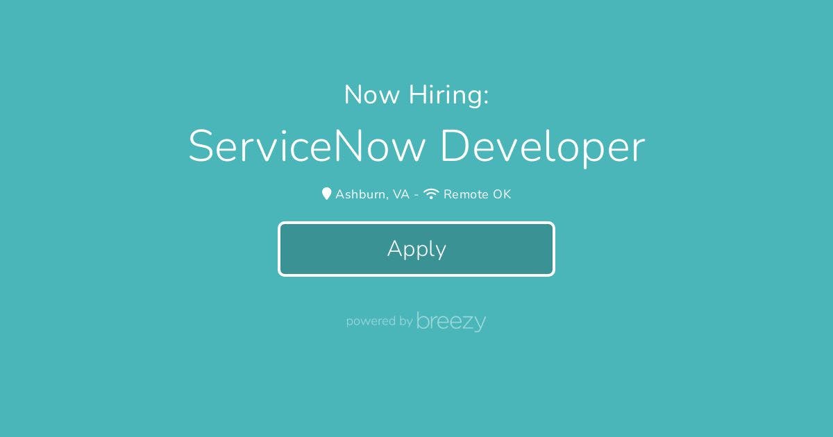 ServiceNow Developer At Information Technology Strategies