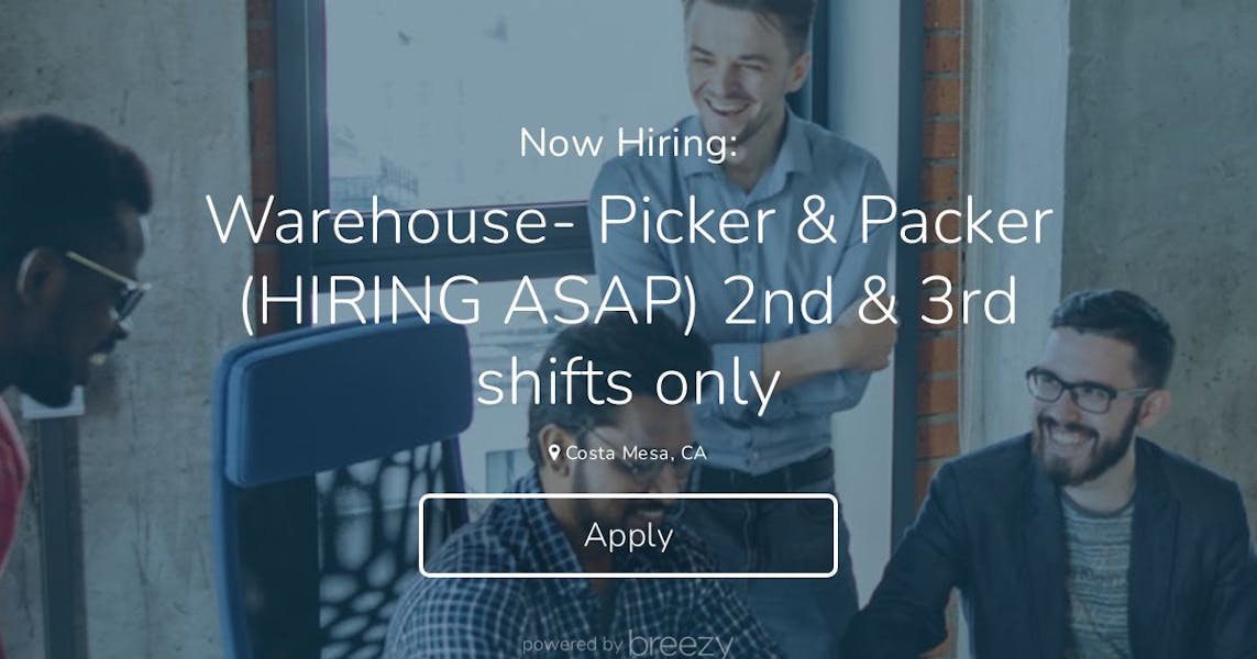 Warehouse- Picker & Packer (HIRING ASAP) 2nd & 3rd shifts only at ...